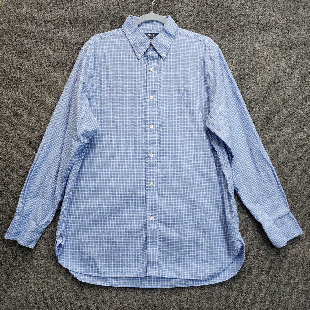 Polo Ralph Lauren Gingham Mens 17 34/35 Classic Fit Preppy Ivy Old Money Shirt